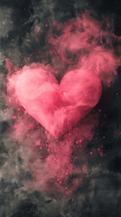 Heart-Shaped Pink Cloud in the Sky.