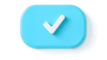 Blue checkmark icon on a rounded button, perfect for UI, web design, or app interfaces. Generative AI