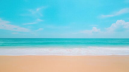 Stunning Aerial View of Tropical Island Beach with Turquoise Waters and Clear Blue Sky in Phuket, Thailand, Ideal for Travel and Nature Scenes in Stock Photography