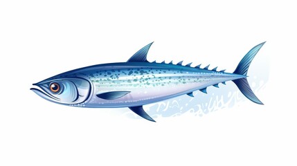 Obraz premium Fresh, shiny mackerel fish, perfect for grilling or baking. Its rich flavor is sure to delight seafood lovers.