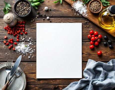 a blank paper on the kitchen table