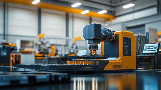 A view of a portable CNC machine setup in a microfactory featuring compact design capabilities and versatility in creating a range of products efficiently.