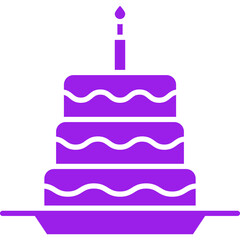 Cake III icon single vector illustration