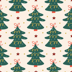 Obraz premium Christmas Tree Pattern Christmas Background