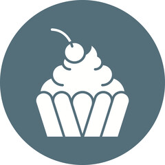 Cream Cupcake icon single vector illustration
