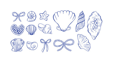 Mediterranean whimsical hand drawn sketch style illustrations