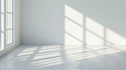 A sleek room flooded with natural light creates a minimalist vibe, perfect for showcasing geometric shapes and soft shadows.