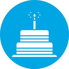 Cake I icon single vector illustration