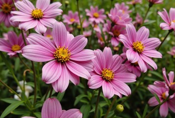 Obraz premium Pink Cosmos Flowers in Bloom