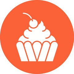 Cream Cupcake icon single vector illustration