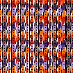 Seamless pattern. Paint brush triangles ornament. Hand drawn geometrical backdrop. Triangular shapes wallpaper. Geometric background. Ethnic motif. Arrows textile print. Web design. Vector scales