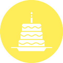 Cake III icon single vector illustration