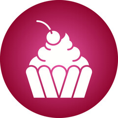Cream Cupcake icon single vector illustration