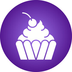 Cream Cupcake icon single vector illustration