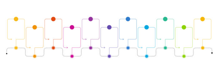 Infographic process design 11 options or steps.