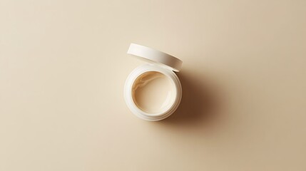 Top View of White Skincare Bottle with Blank Label