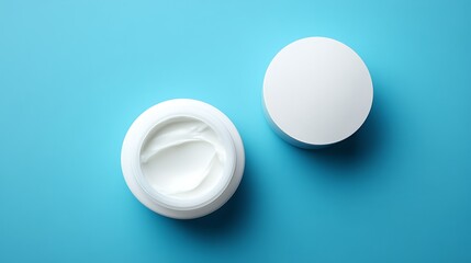 Top View of White Facial Skincare Bottle