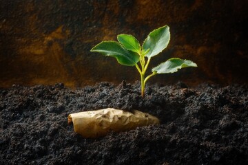 Biodegradable Plastic Concept for Sustainable Plant Growth in Rich Soil and Renewable Materials
