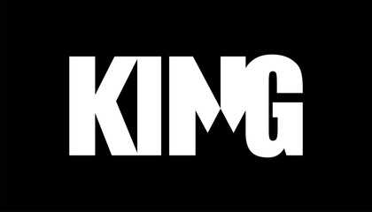KING . modern minimalist clean alphabet font. uppercase bold typography vector illustration design