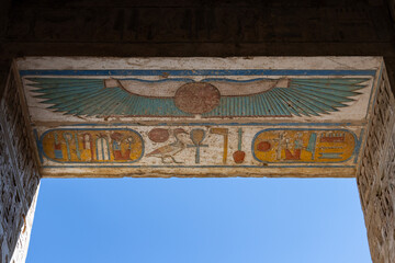 Colorful hieroglyphs in Luxor
