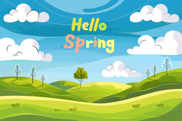 Hello Spring landscape