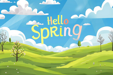 Hello Spring landscape