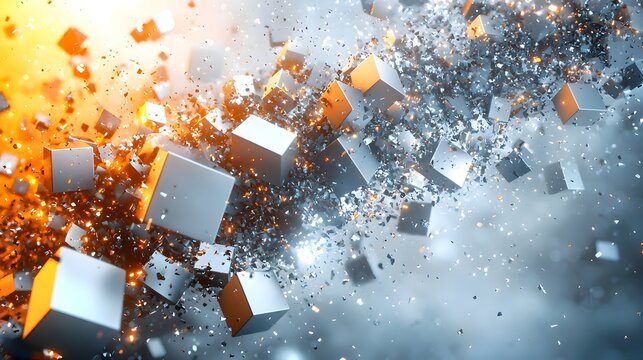 A modern and abstract 3D cover design for a presentation about structural mechanics. The design features interconnected geometric shapes such as cubes, spheres, and beams.