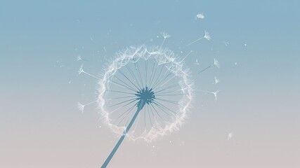 Dandelion Seeds Blowing in Wind