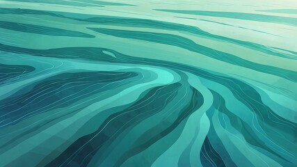 Flowing Green Ocean-Like Patterns