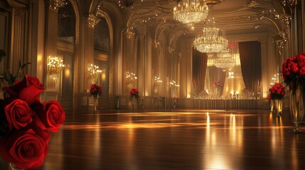 Fototapeta premium Grand Ballroom Elegance: A Luxurious Setting for a Special Event
