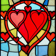 Valentine's Day card design. Illustration with oil paint. Pattern for printing on wall decorations, covers, wallpapers