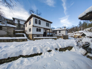 Winter panorama of village of Bozhentsi, Bulgaria