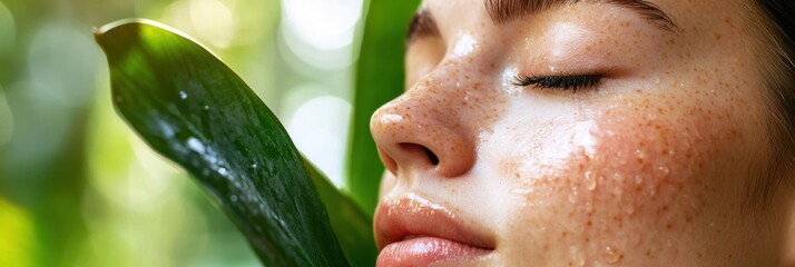 Floating pollen particles cause irritation on skin while surrounded by lush greenery. Generative AI