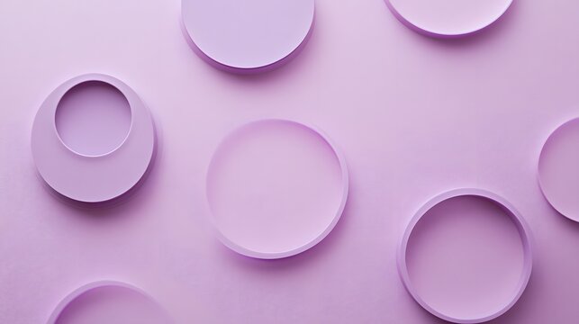 Arrangement of Lilac-Colored Circular Forms on Lilac Background
