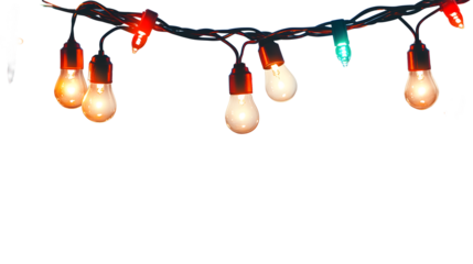 Christmas lights bulb frame decoration. isolated for design