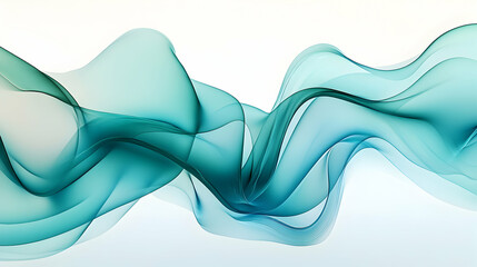 Elegant Flowing Waves in Soft Teal and White Background