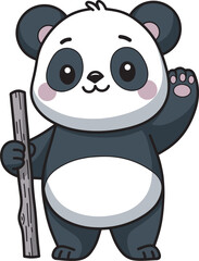 Cute panda cartoon illustration design art 
