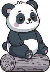 Cute panda cartoon illustration design art 