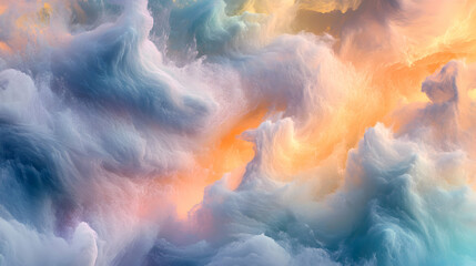 Colorful Abstract Swirls of Clouds in a Dreamlike Landscape