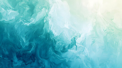 Abstract Ocean Waves in Shades of Blue and Green with Soft Textures