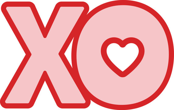 XO symbol for Valentine's Day Decor Pink icon.