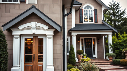 Luxury Home Exterior: Modern Classic Architecture and Landscaping Design