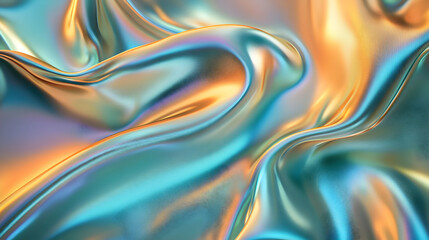 Obraz premium Colorful Satin Fabric with Waves and Reflections in Bright Light