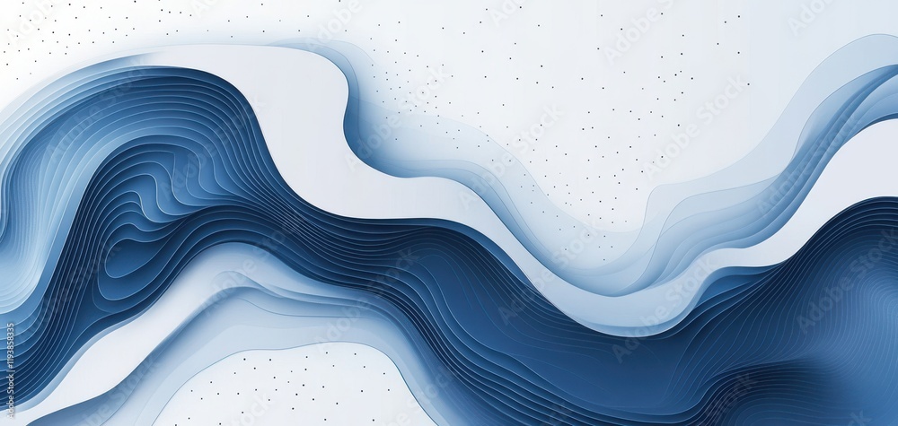 Poster abstract blue waves with layered textures and smooth gradients creating a serene background for arti