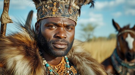 Obraz premium Cultural Significance of Feathered Headpiece