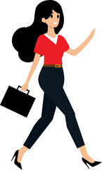 Business woman in business clothes and briefcase