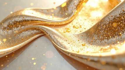 Abstract background gold with milky white and beige, copy space