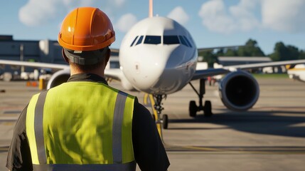 Airplane ground operations airport aviation daytime ground level safety procedures and protocols