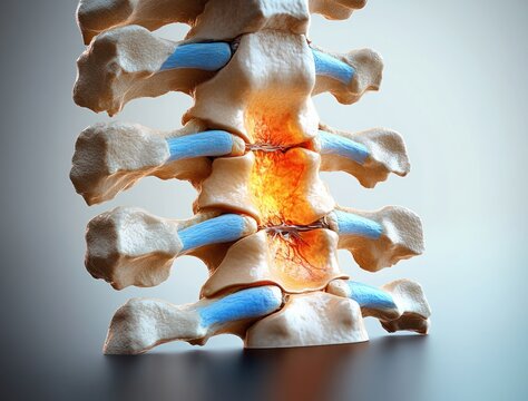Human Spine Cracked Vertebra Fracture Concept Medical Anatomy Compression Injury Osteoporosis Dorsal Pain