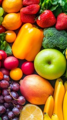 tropical fruits with copy space vertically 9:16